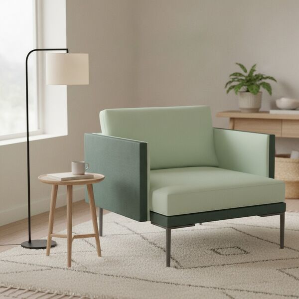 Metal-Leg Armchair 01 3D model in a living room interior scene