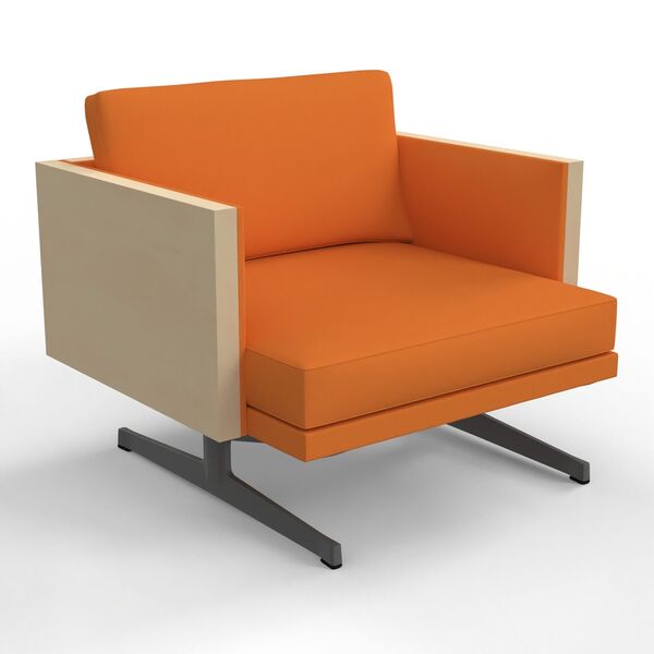 Wood-Panel Armchair 01 3D model render view