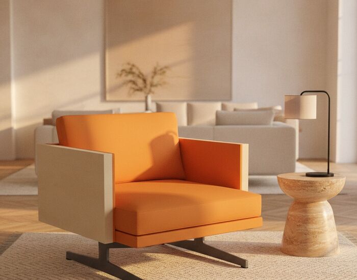 Wood-Panel Armchair 01 3D Model