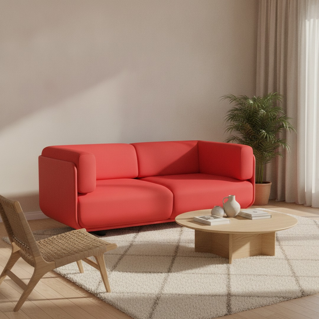 2-Seat Soft Sofa 01 3D Model