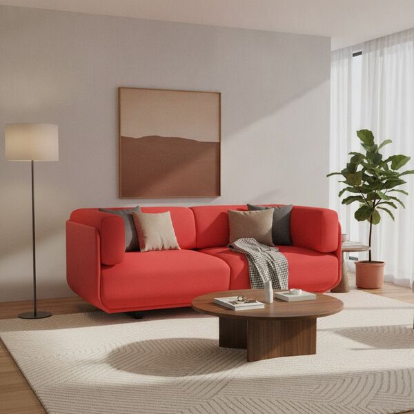 2-Seat Soft Sofa 01 3D model in a living room interior scene