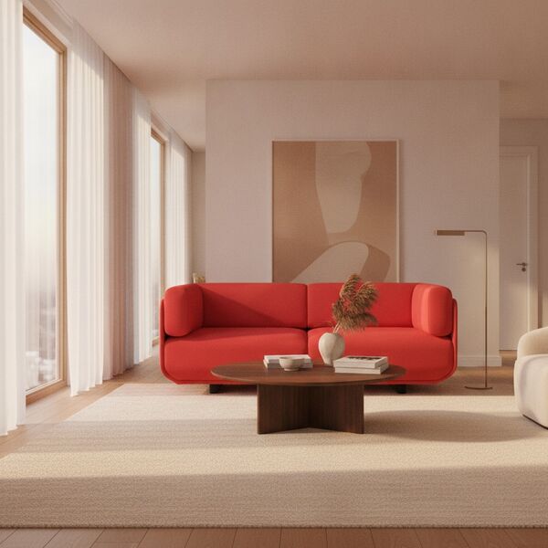 2-Seat Soft Sofa 01 3D model in a living room interior scene