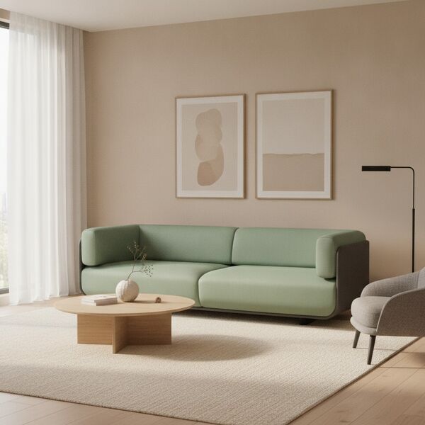 3-Seat Soft Sofa 01 3D model in a living room interior scene