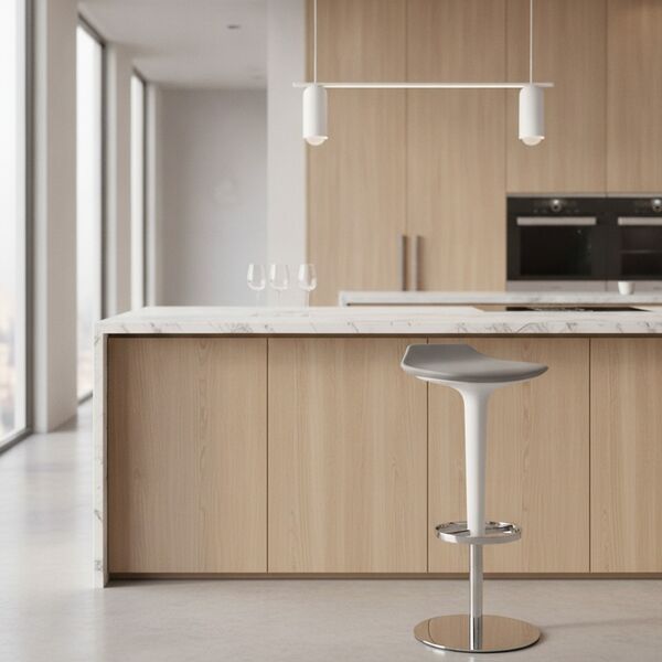 Backrest Freestanding Stool 01 3D model in a kitchen interior scene