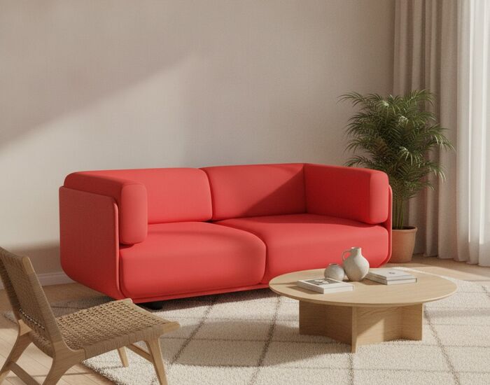 2-Seat Soft Sofa 01 3D Model