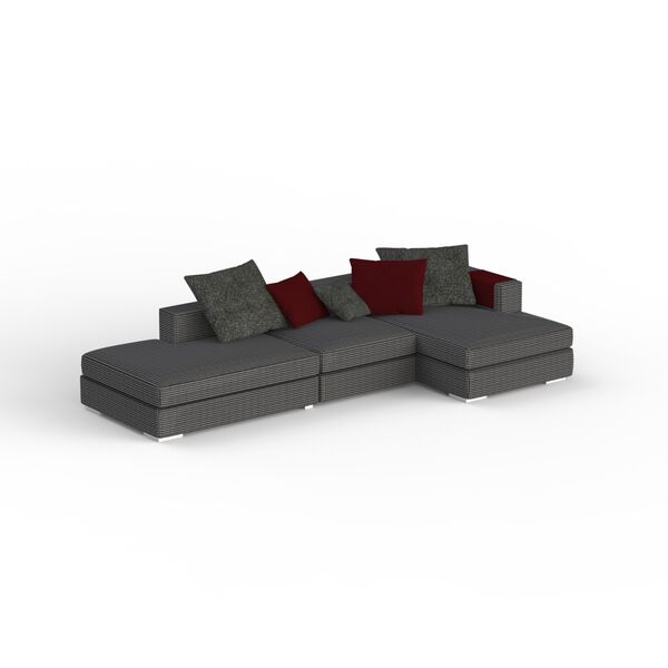 Angular Fabric Black And White Textured Sofa 01 3D Model