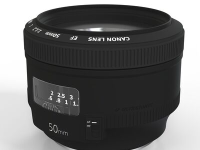 Camera Lens Canon 50mm f/1.4 3D Model
