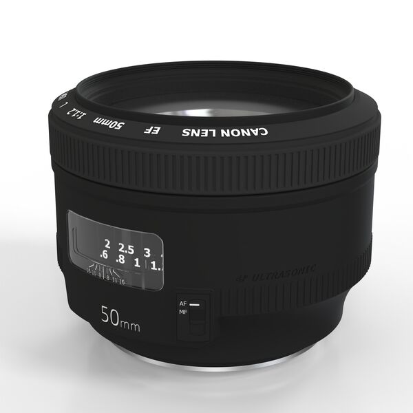 Camera Lens Canon 50mm f/1.4 3D Model