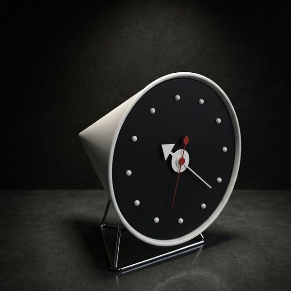 Vitra Cone Desk Clock 3D model — styled interior scene