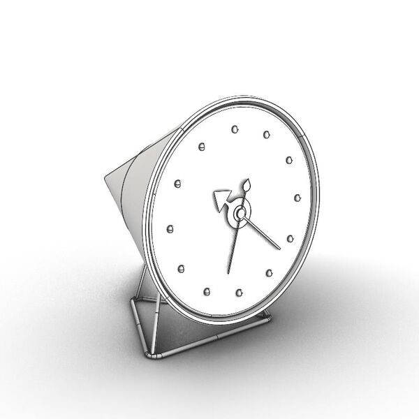 Vitra Cone Desk Clock 3D model — clay shaded view
