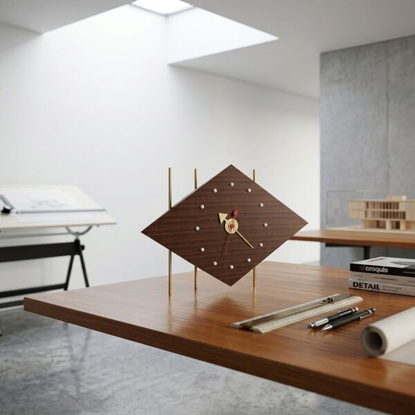 Vitra Diamond Desk Clock 3D model — styled interior scene