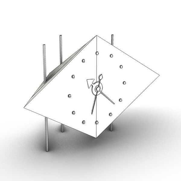 Vitra Diamond Desk Clock 3D model — clay shaded view