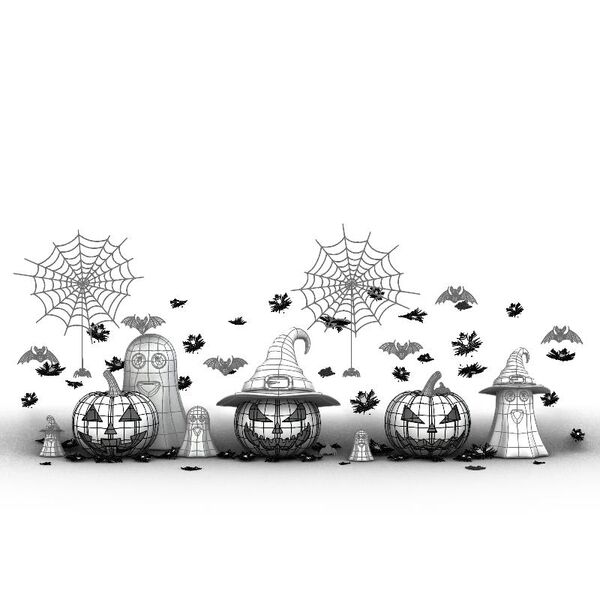 Set Pro Halloween 3D Model - studio render with materials and textures