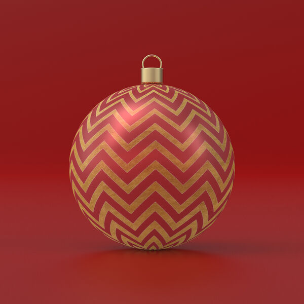 Ornament Ball 2 3D Model - studio render with materials and textures