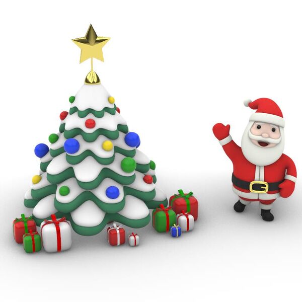 Set Xmas 1 3D Model - studio render with materials and textures