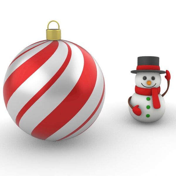 Set Xmas 3 3D Model - studio render with materials and textures