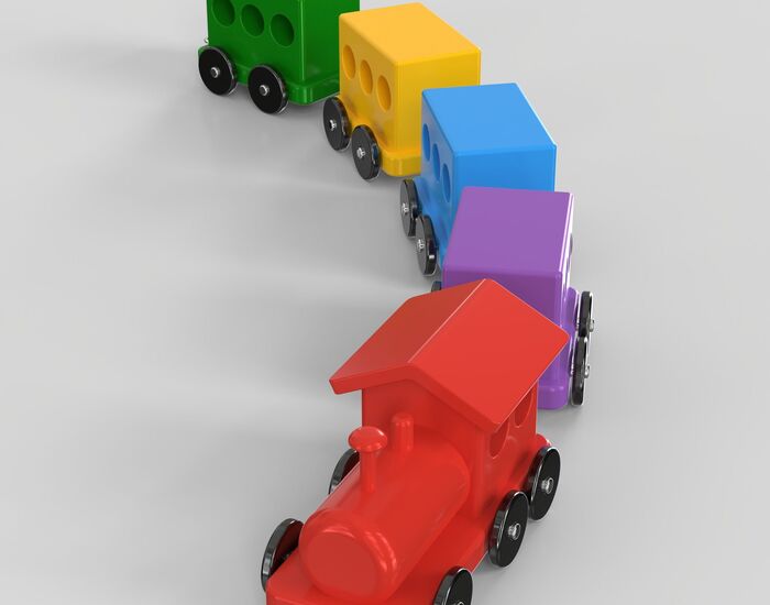 Train Toy Wooden 3D Model