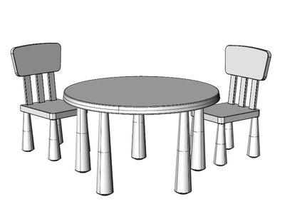 Ikea Mammut 3D Model - Shaded View