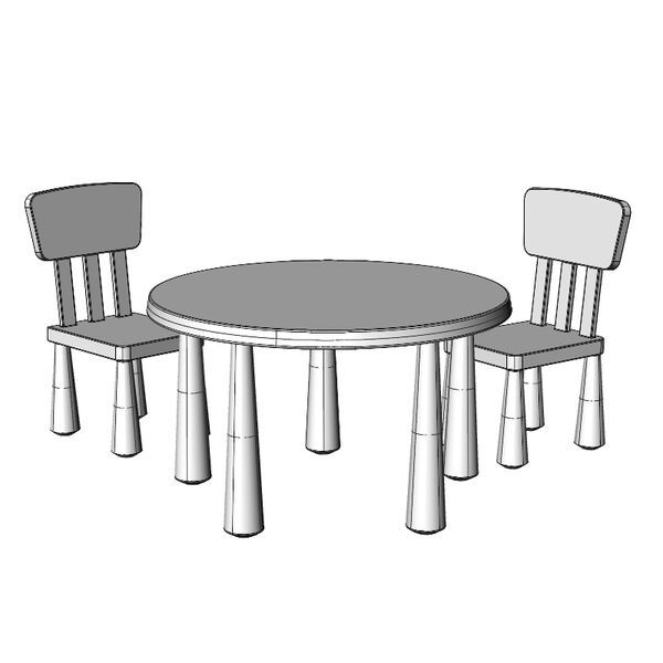 Ikea Mammut 3D model — clay shaded view