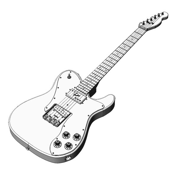 Fender Telecaster Custom '72 3D model — styled interior scene