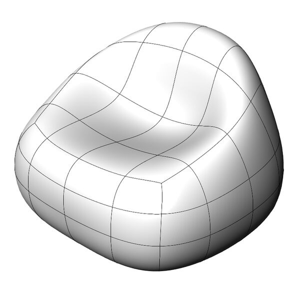 Plust Gumball Armchair 3D model — clay shaded view
