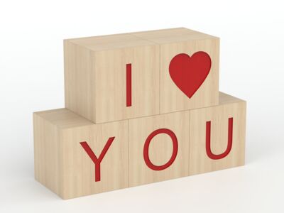 Valentine S Wooden Cubes San 3D Model