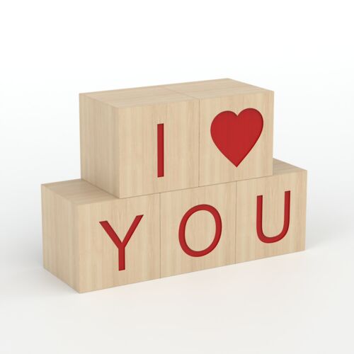 Valentine S Wooden Cubes San 3D Model