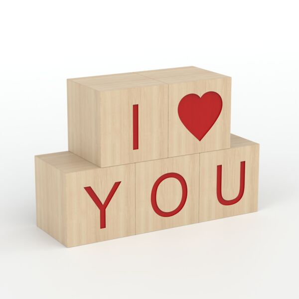 Valentine S Wooden Cubes San 3D Model