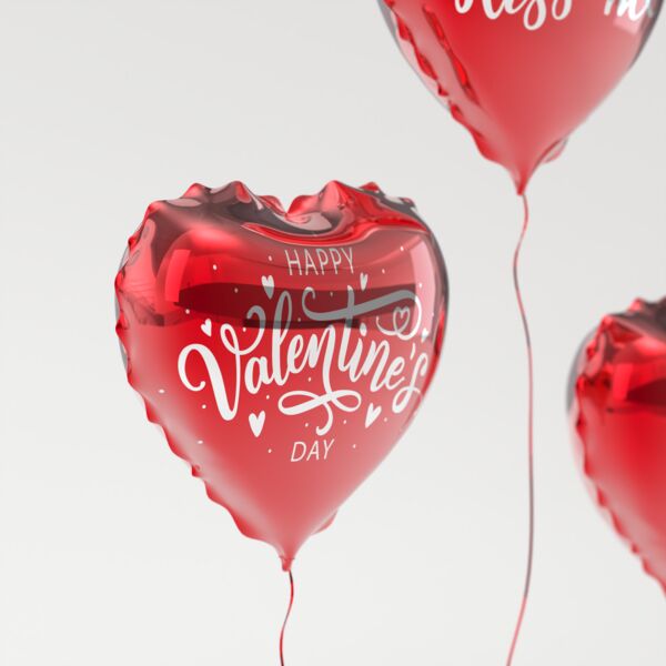 Valentine S Heart Ballons San 3D Model - studio render with materials and textures