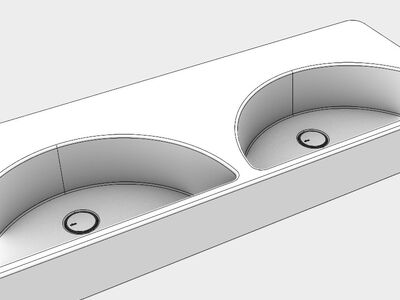 Alice Lunaris Washbasin 121 shaded view in Rhinoceros displaying clean NURBS geometry and precise surface continuity.