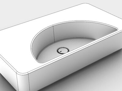 Alice Lunaris Washbasin 81 shaded view in Rhinoceros displaying clean NURBS surfaces and precise geometry continuity.