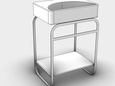 Alice Lunaris Structure 61 Top side view shaded – contemporary bathroom washbasin 3D model.