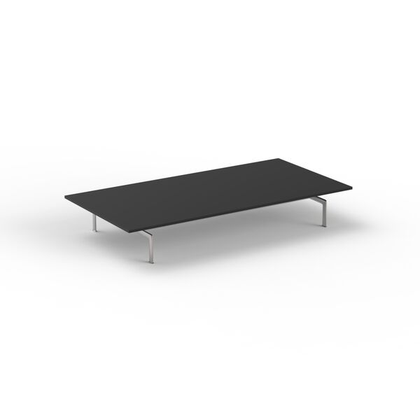 Low Rectangular Black Top Metal Stand Table 08 3D Model