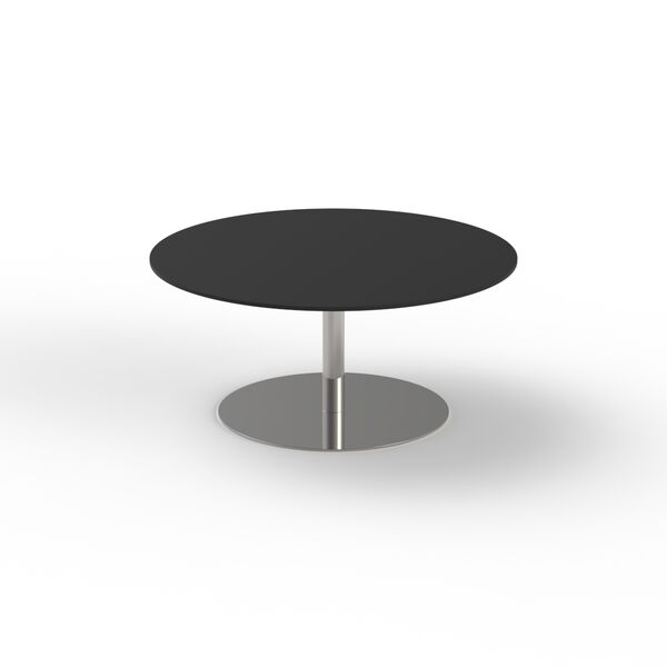 Low Round Black Top Metal Stand Table 03 3D Model