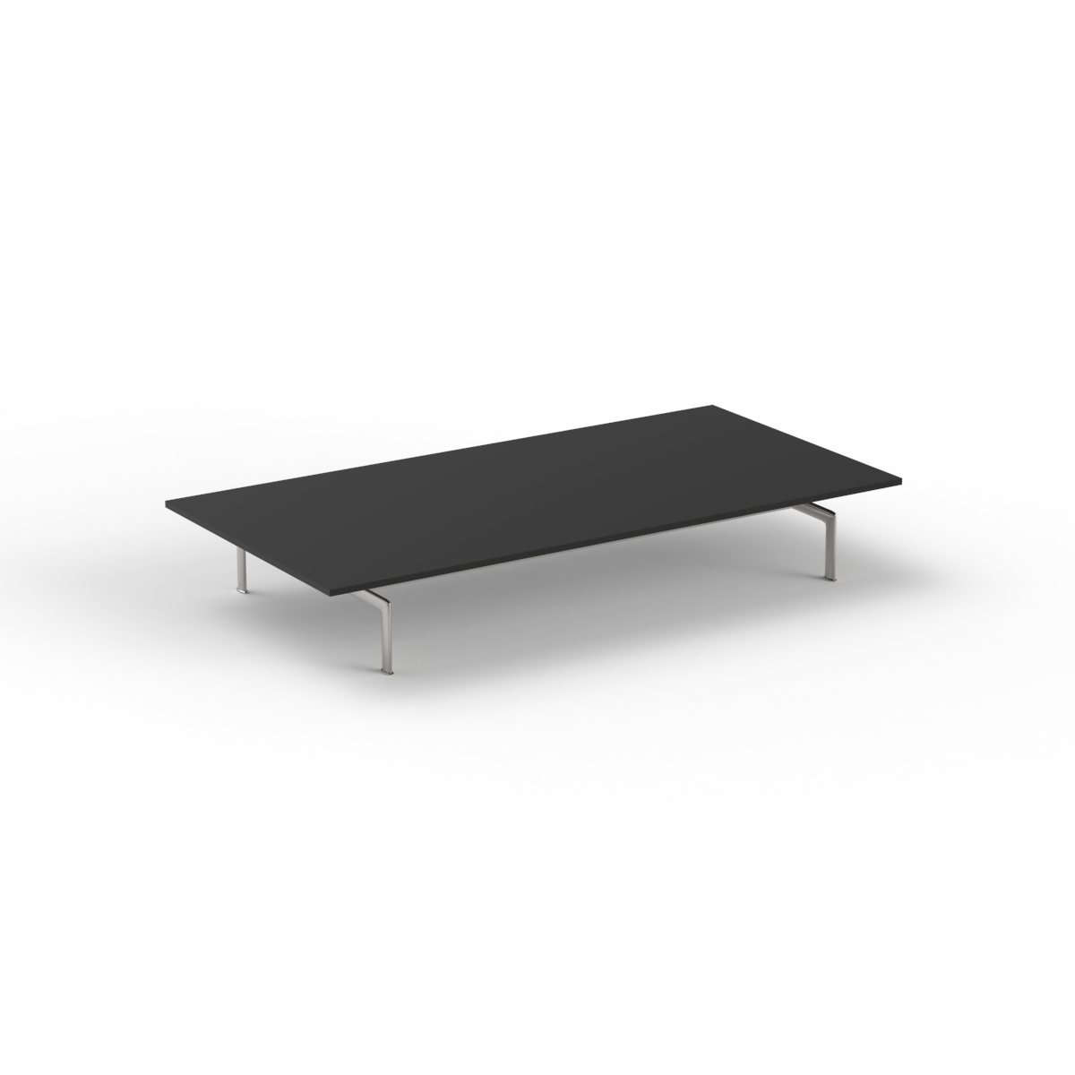 Low Rectangular Black Top Metal Stand Table 08 3D Model