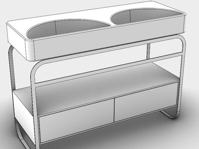 Alice Lunaris Structure 121 Drawer CAD geometry view in Rhino NURBS