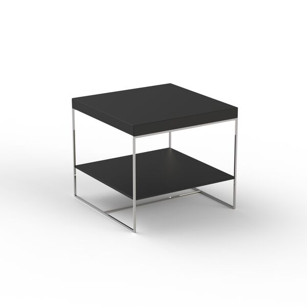 Low Squared Black Metal Table 01 3D Model