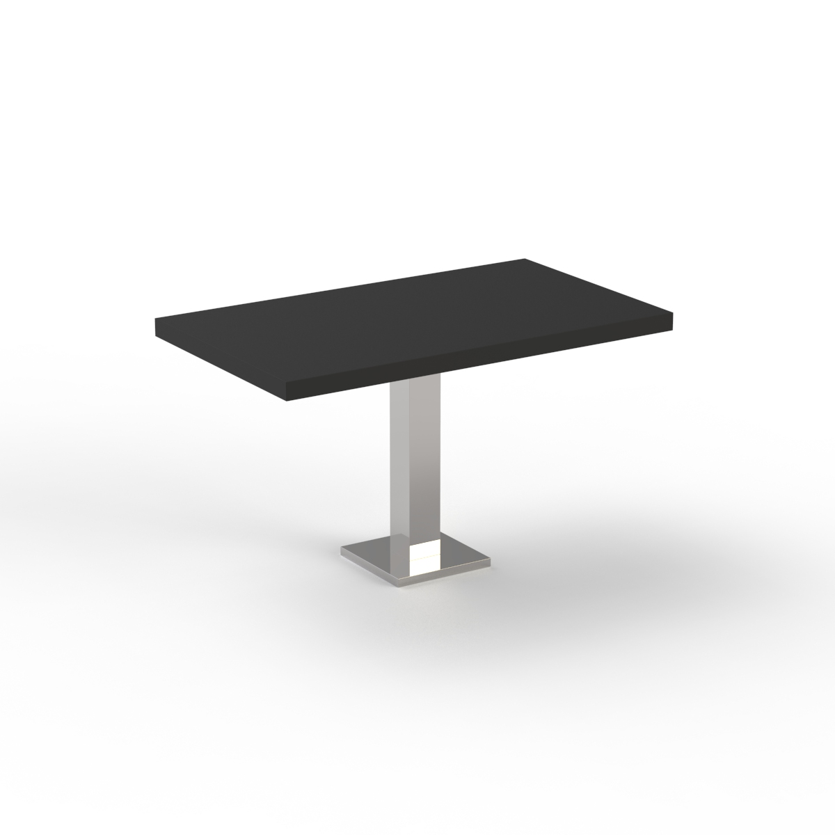Rectangular Black Top Metal Stand Table 02 3D Model