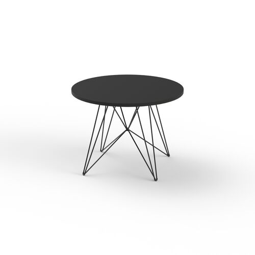 Round Black Top Metal Frame Table 02 3D Model