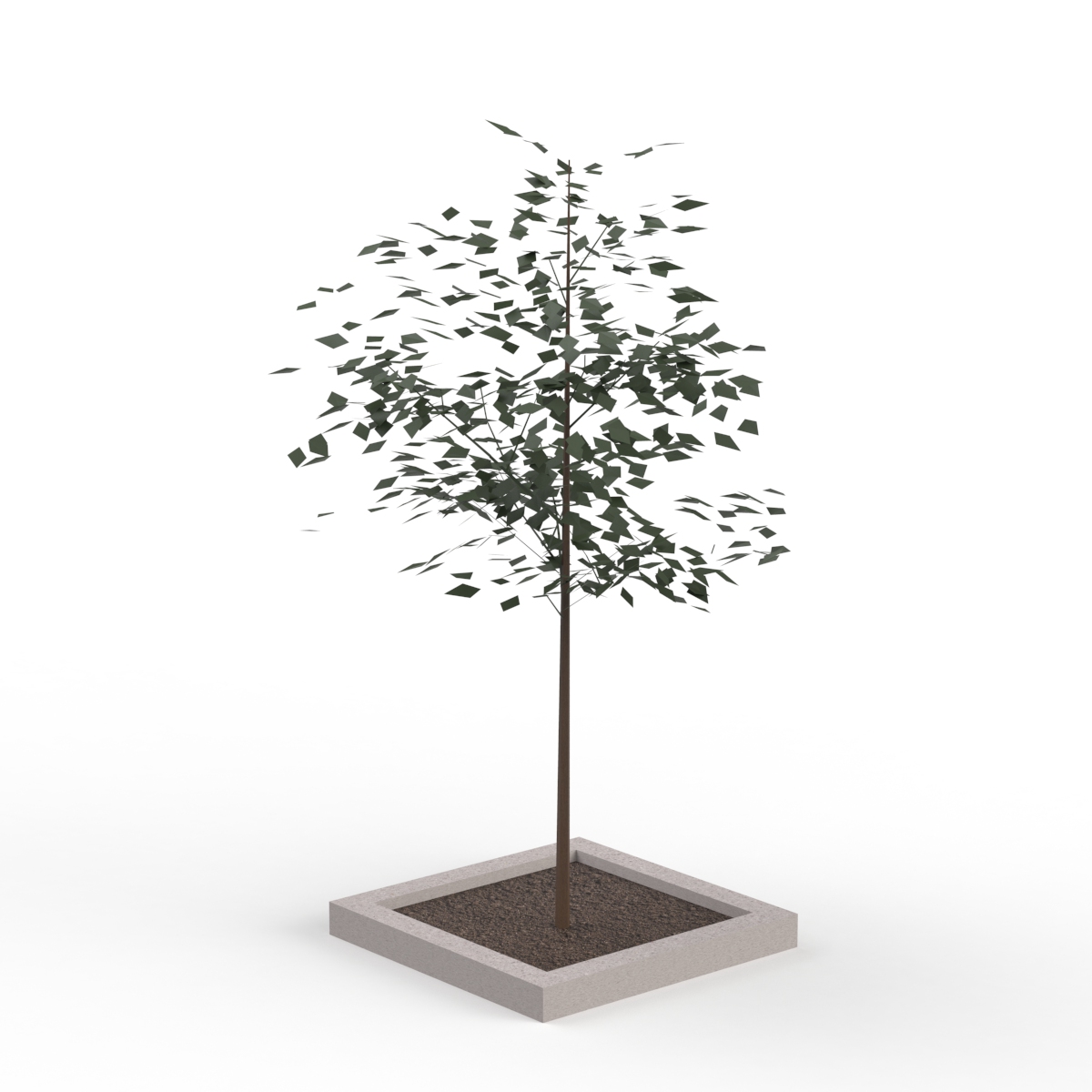 Leaves Dark Green Tree 08 3D Model