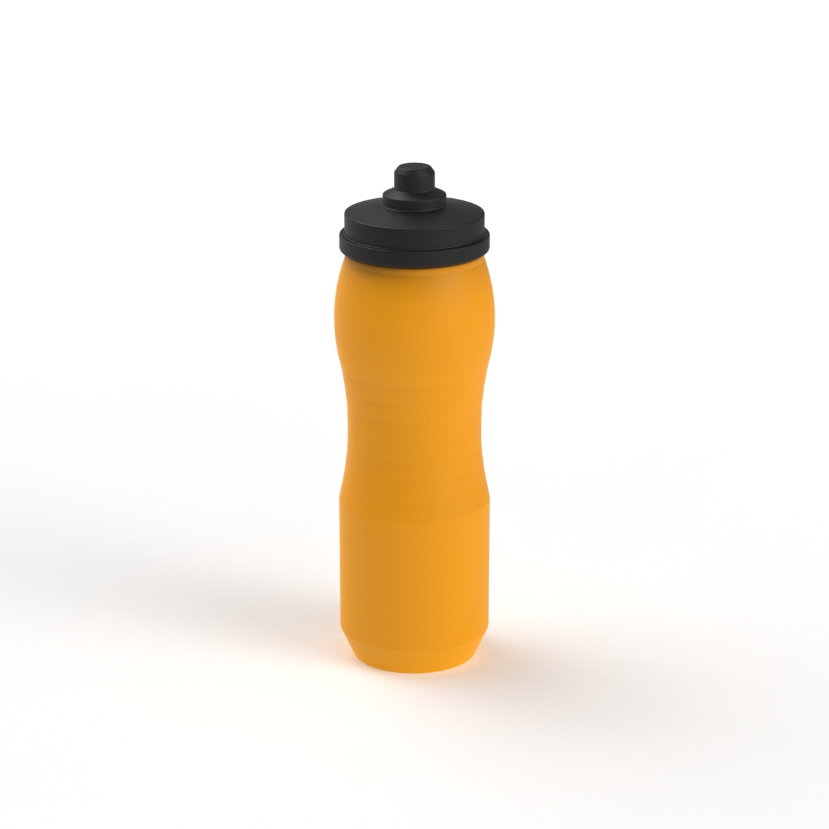 Bottle Orange Plastic Black Cap Water 03 3D Model